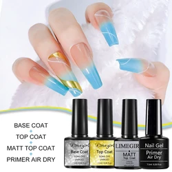 LIMEGIRL 7.5ML Quick Air Drying Primer for Nail Art Design Natural Nail Primer Gel Nail Polish Air Dry Soaking Remove Base Coat