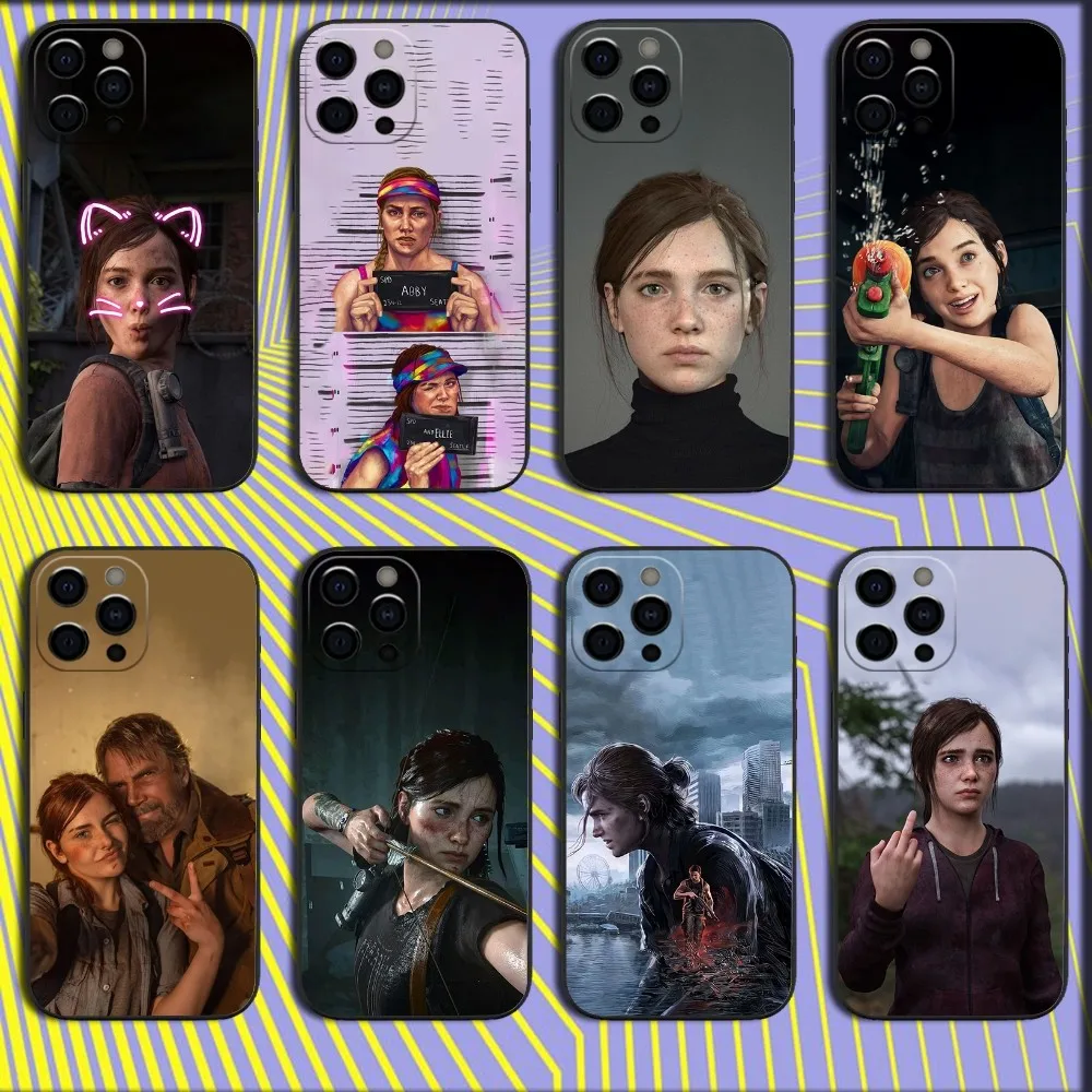 T-The Last of Us E-Ellie Phone Case For iPhone 16,15,14,13,12,11,Pro,X,XS,Max,XR,Plus,Mini Soft Black Cover