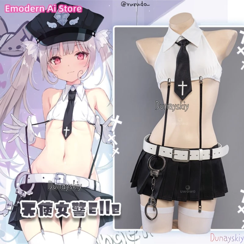 الملاك الشرطي Elle تأثيري كوسفريفري أنيمي الشرطة الزي الخيال شخصية فستان في الأوراق المالية Rurudo عمل الشكل نمط الشرطة كوسبفلي #6