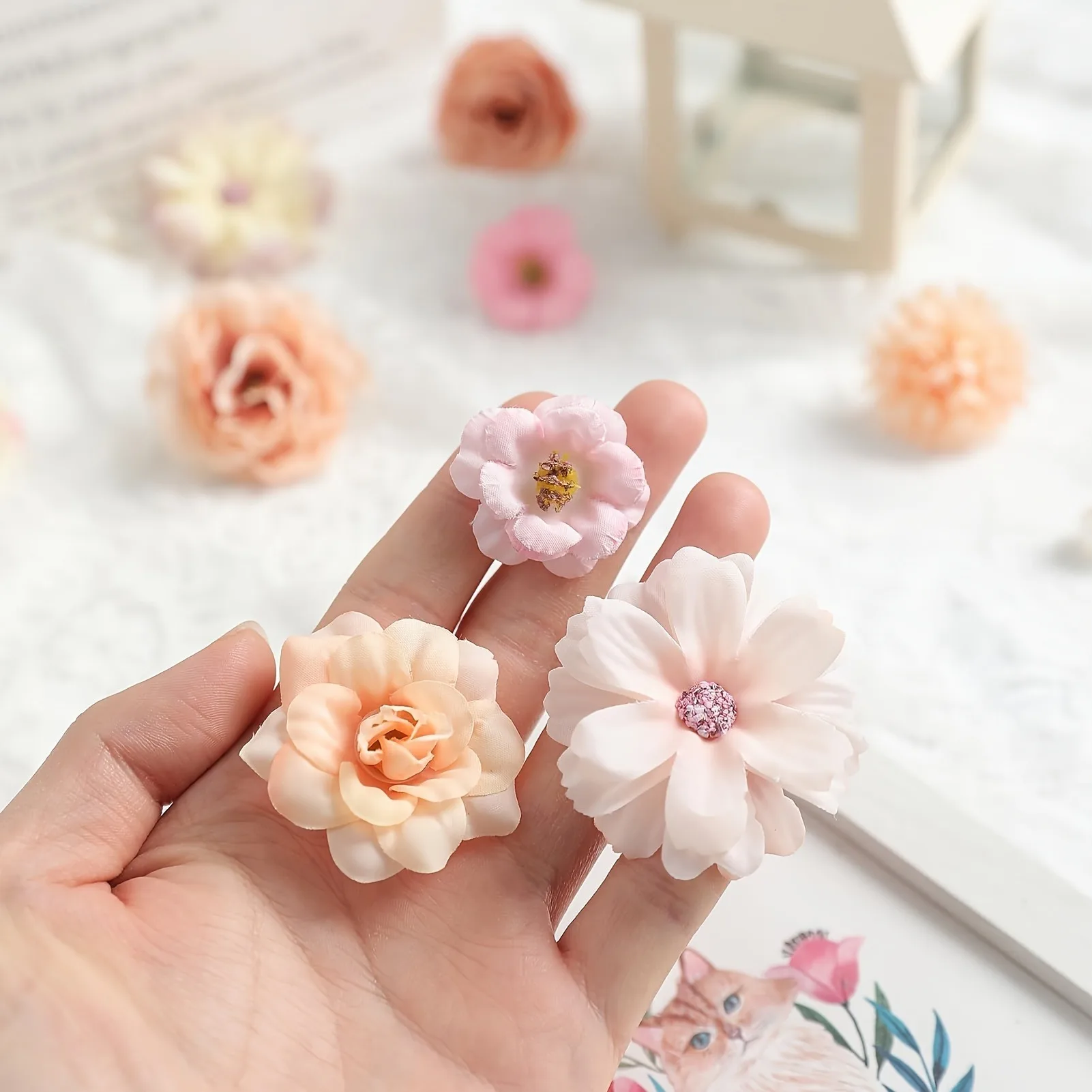 50 Stück künstliche Rosenköpfe aus Seide, künstliche Blumen für Heimdekoration, Garten, Hochzeit, Dekoration, Kranz, Girlanden, Geschenke, Zubehör – Detail 6