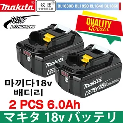 Oryginalny Makita 6Ah/5Ah/3Ah do akumulatora Makita 18V BL1830B BL1850B BL1850 BL1840 BL1860 BL1815 wymienna bateria litowa