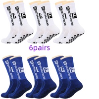 6 pairs of anti slip, odor proof, sweat absorbing men's football socks, sports socks, basketball socks