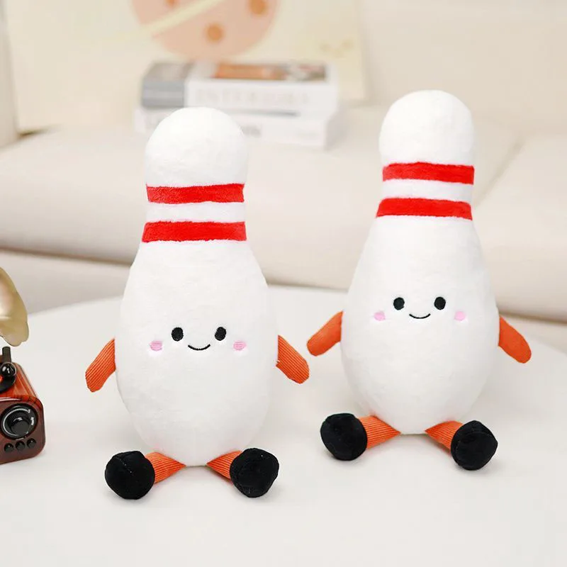 

Cute Bowling Pin Plush Toy Soft Stuffed Bowling Bottle Plushie Doll Kawaii Sport Themed Stuffed Animal Pillow for Birthday Gift
