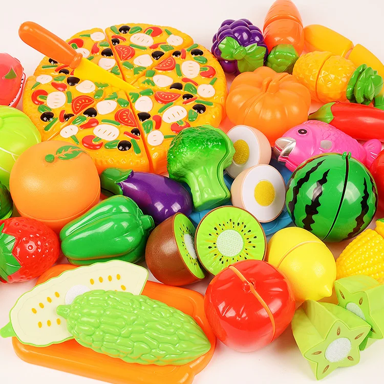 Children Pretend Role Play House Toy Cutting Fruit Simulation Plastic Vegetables Food Kitchen Baby Kids Educational Toys