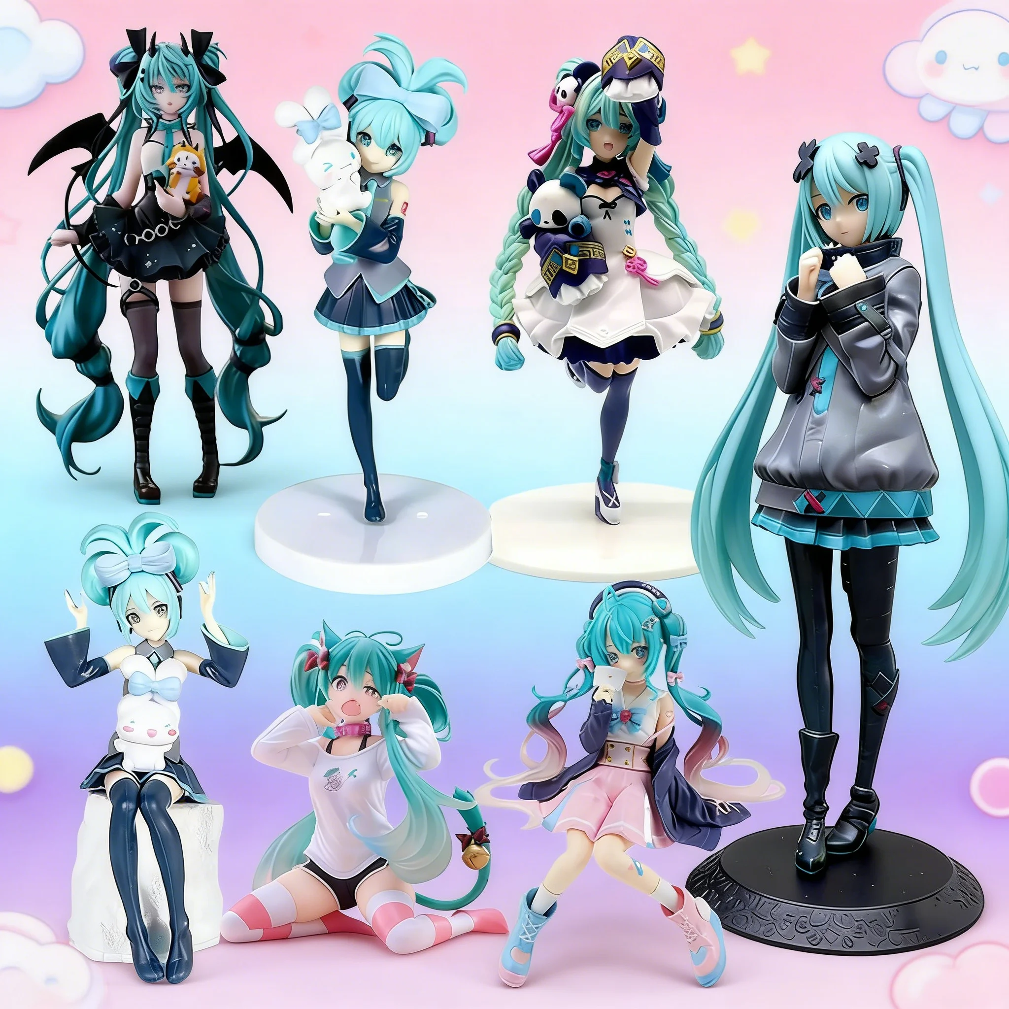 

Trio-Try-iT Hatsune Miku Rascal The Raccoon Demon Style PVC Anime Action Figures Model Collection Toys