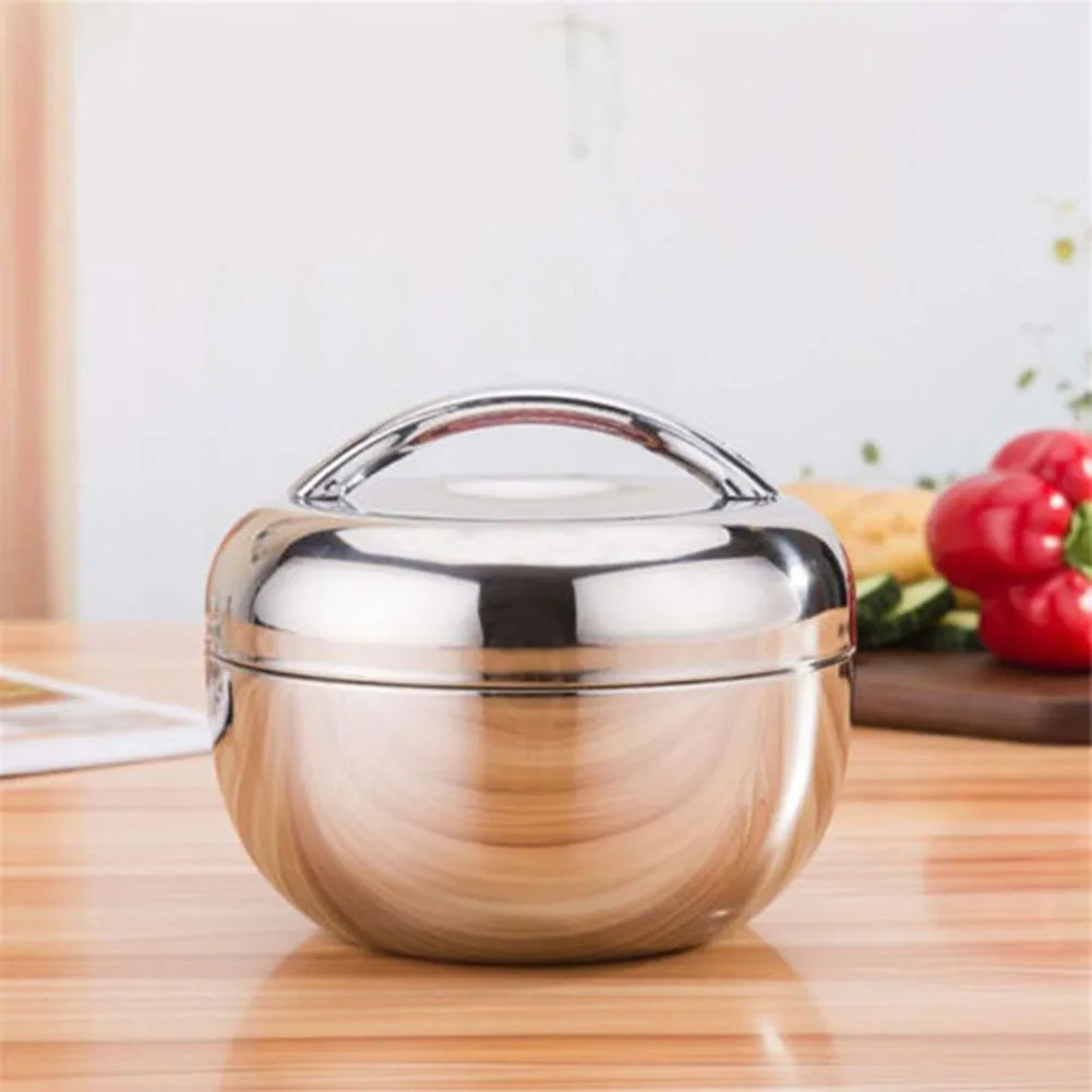 

Stainless Steel Double Layer Round Lunch Box for Food Storage Container Perfect for Office School and Outdoor Use
