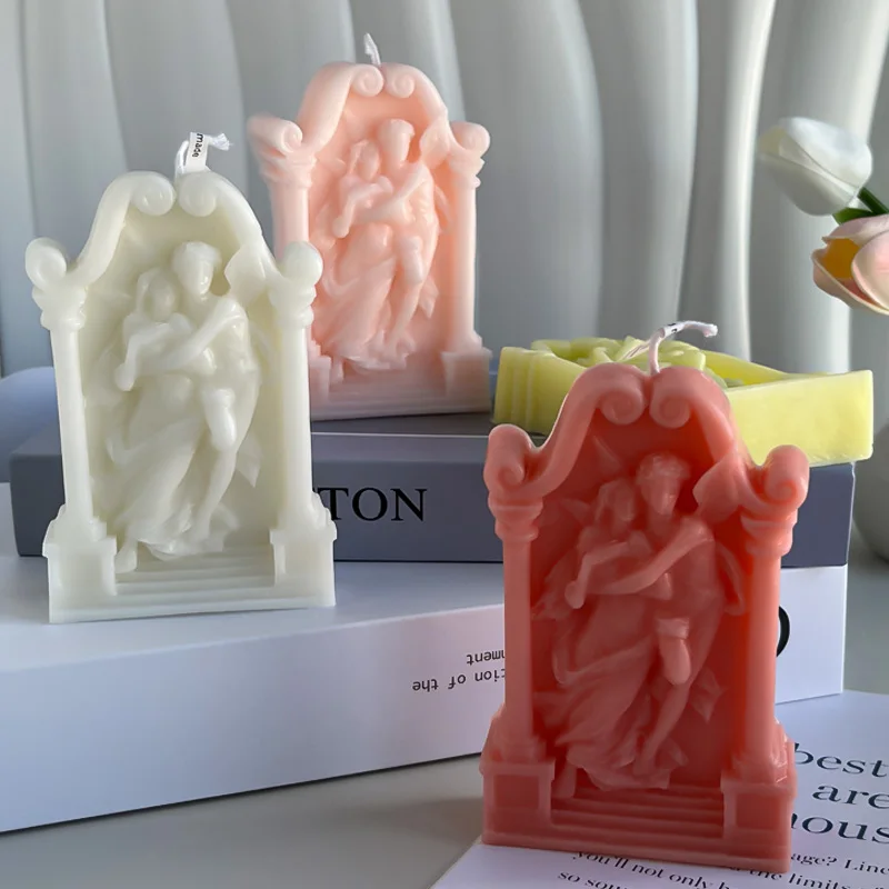 Ancient Greek Couple Love Messenger Silicone Candle DIY Arch Angel Candle Soap Resin Chocolate Mold Gifts Craft