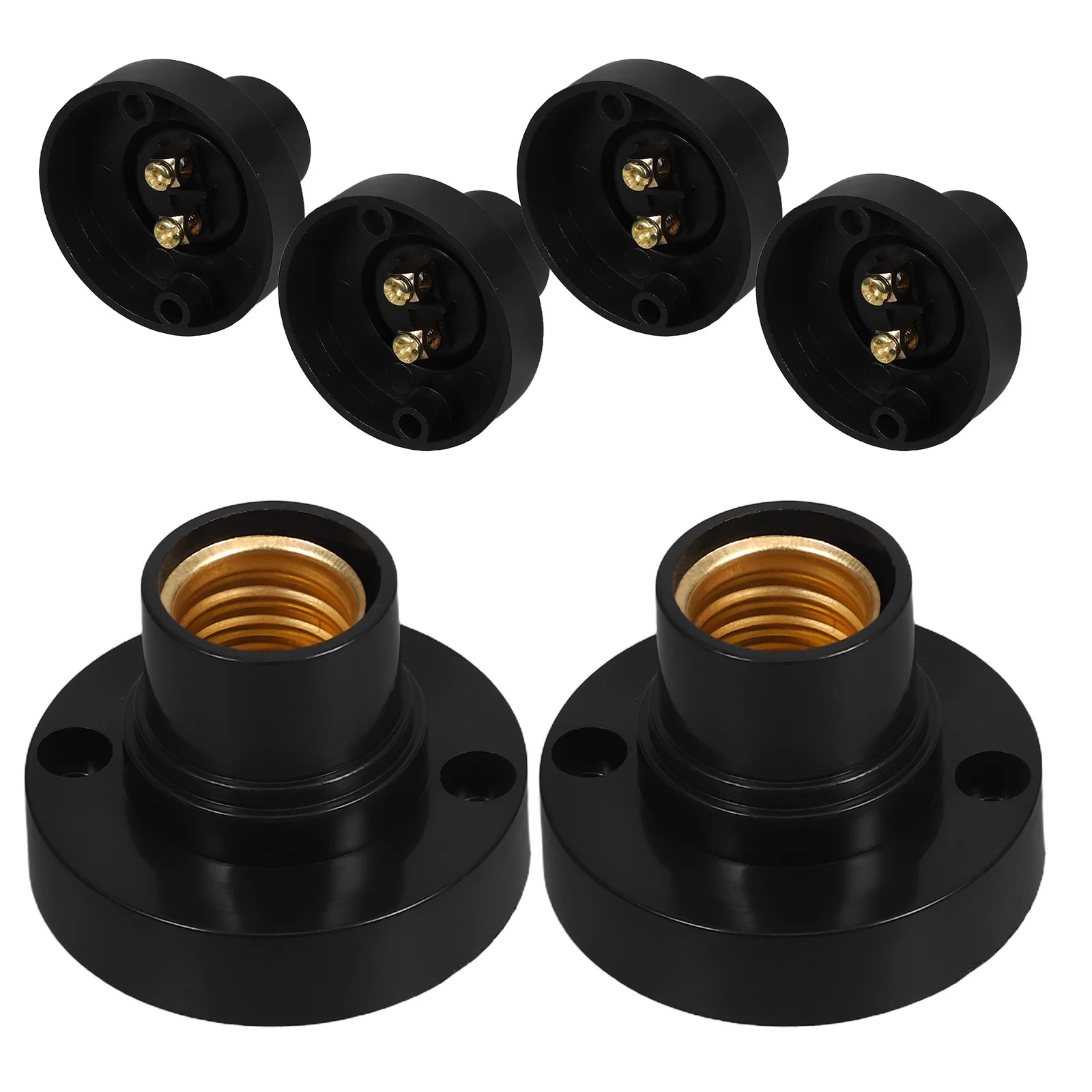 

6Pcs Round E14 Light Bulb Holder Mini Lamp Socket Screw Fit Base for LED DIY Lighting Replacement Sturdy Secure Fit