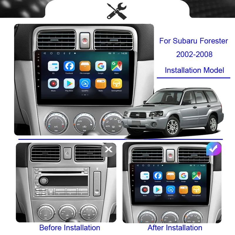 8+256 Android 12 Car Radio Multimedia Carplay For Subaru Forester SG 2002 - 2008 4G Wifi Audio GPS IPS DVD 2Din Autoradio Dtereo