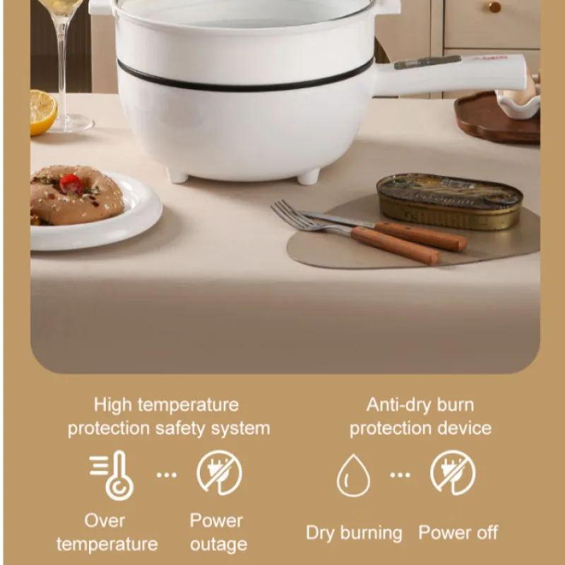 Intelligent multifunctional household electric cooking pot with steaming and frying function