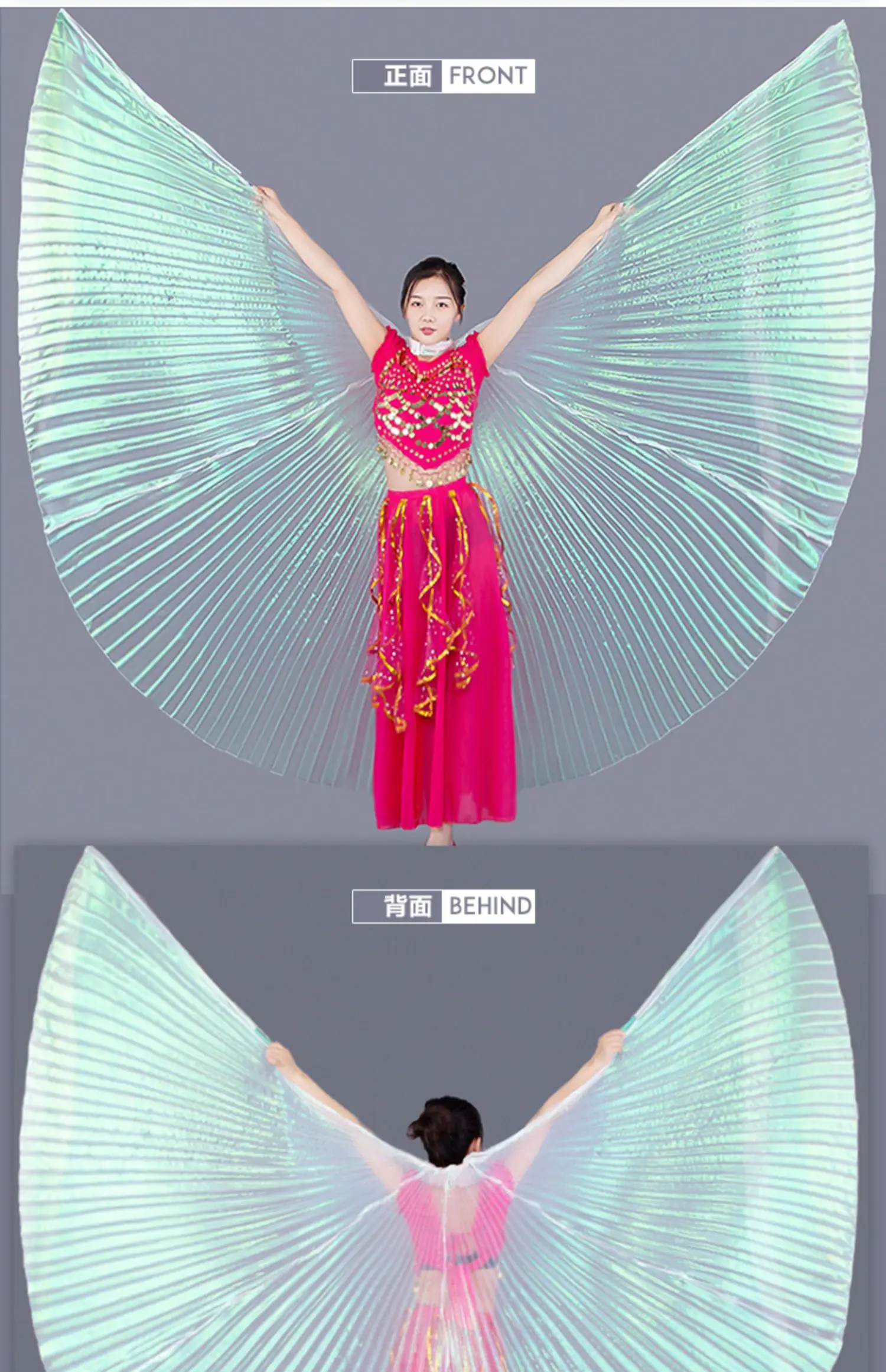 Belly Dance Wings Costumes Egyptian Egypt Belly Dancing Costume Bellydance Angel Isis Wings Dance Wear with Sticks