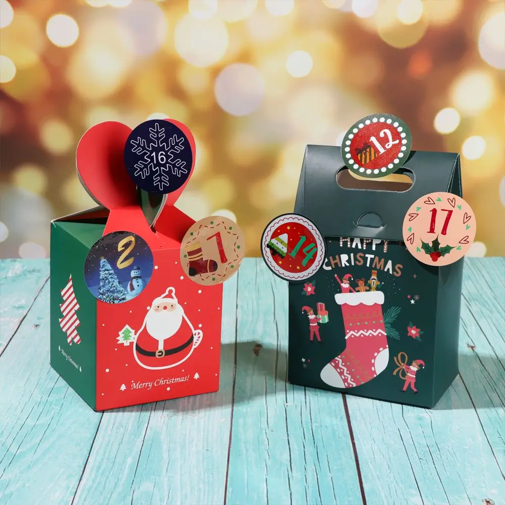DIY Multi-Function Merry Christmas Sealing Number Stickers Advent Calendar Adhesive Label Paper Stickers