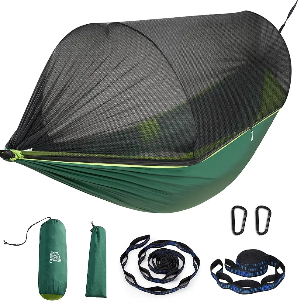 

Camping Hammo -Portable Hammo W/Spacious Net & Tree Straps W/Adjutable Loops,Double And Single Hammo For Outdoor, Hiking, And