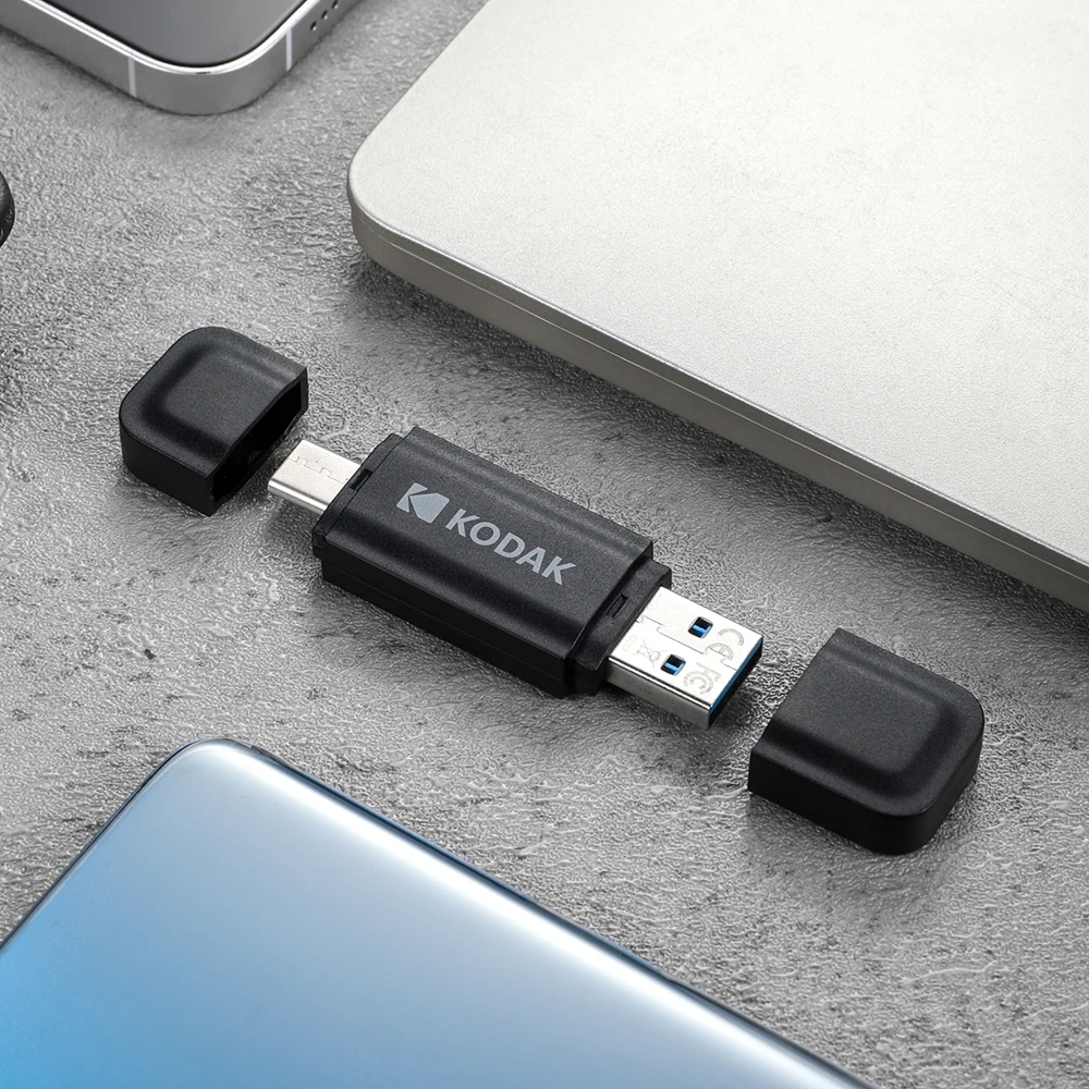 محرك أقراص فلاش KODAK Type-C USB3.2 32 جيجابايت 64 جيجابايت 128 جيجابايت 256 جيجابايت قرص بندريف عالي السرعة OTG ثنائي الغرض لأجهزة الكمبيوتر المحمول المكتبية المحمولة