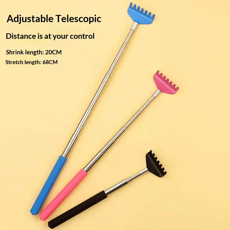 1/3PCS Stainless Steel Telescopic Back Scratcher Adjustable Extendable Anti‑Itch Claw Portable Back Scratching Massage Tool