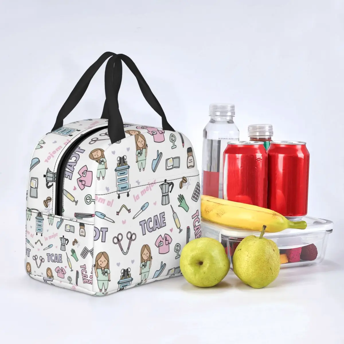 Enfermmera-Enfermmera Lunch Bags para Médico e Enfermeira, Sacos Térmicos, Piquenique Portátil Oxford Lancheira, Bento Pouch