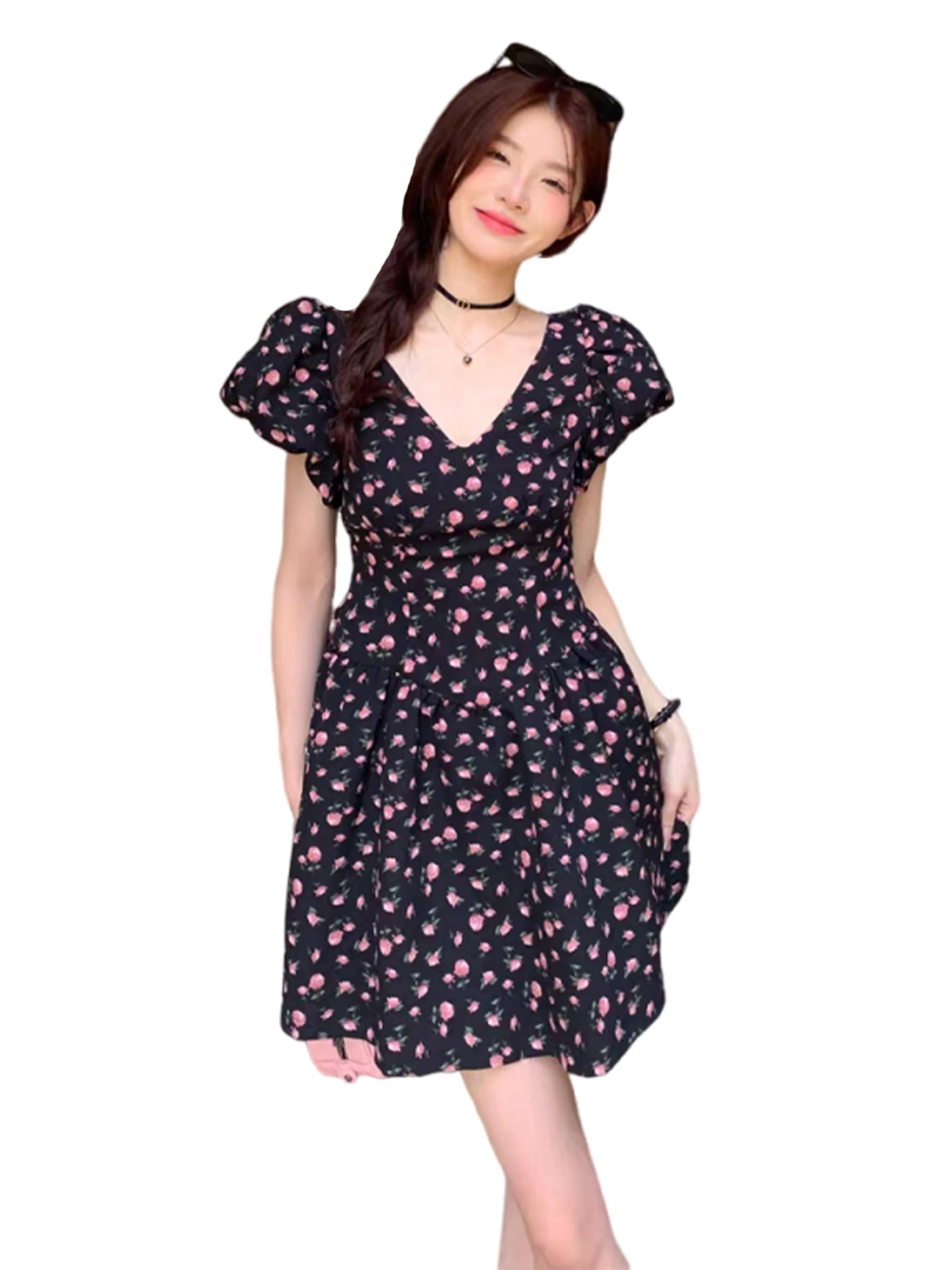 Bla 花柄プリント ドレープ レディース エレガント ウエストシェイプ スリムスカート 春夏新作 ポリエステル繊維 オルト S...