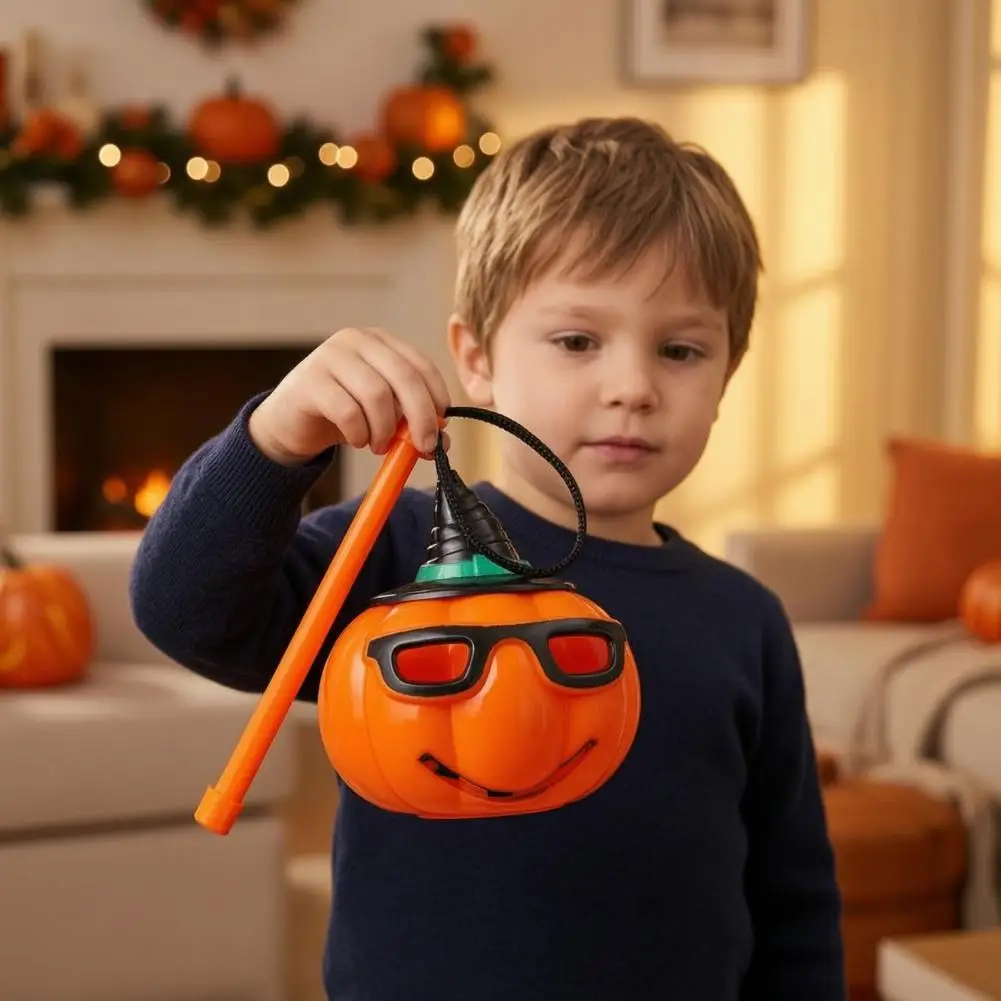 Pumpkin with Pole Halloween Pumpkin Lantern Led Light Up Handheld Decorative Plastic Lantern Battery Operated Kids for Children