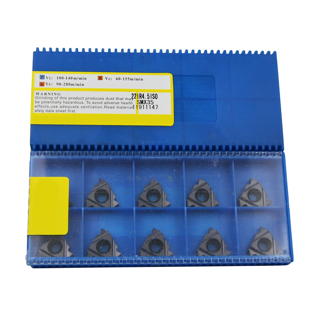 Carbide Threading Inserts, 22IR4.5ISO, SMX35, alta qualidade, 10pcs