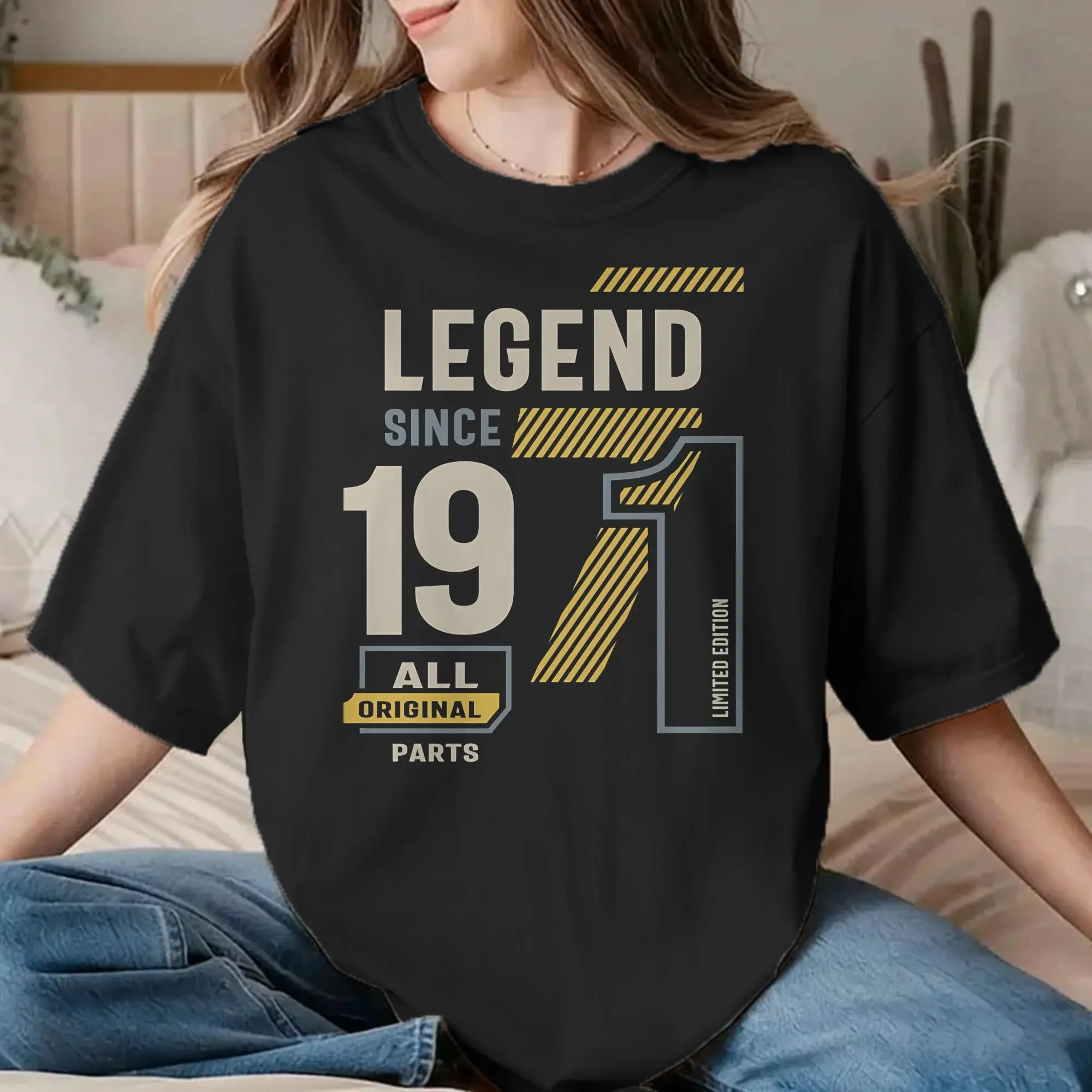 Men Women T-Shirt Legend Since 1971 Vintage Pure Cotton Tee Shirt Short Sleeve 55th Birthday T Shirts Crew Neck Tops Plus Size