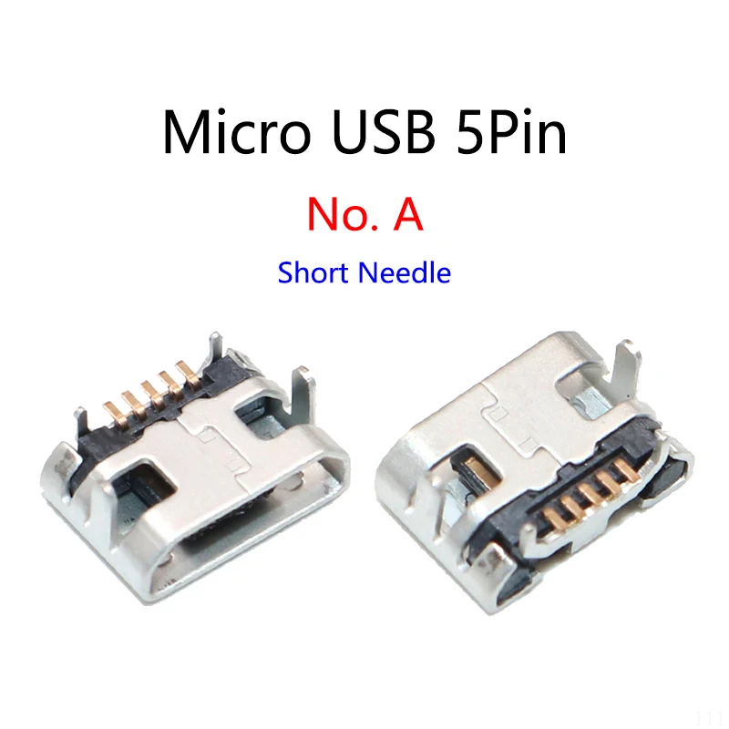 

10PCS/Lot Micro USB 5 Pin No Side Ox Horn Female Usb Socket Flat Mouth Four Legs Socket Mini Usb Connector