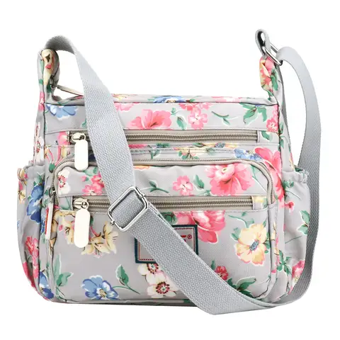 Fashion Multi-Pocket Crossbody Handbags Floral Pattern Female Shoulder Bag for Shopping Messenger Bags Waterproof Crossbody Bag