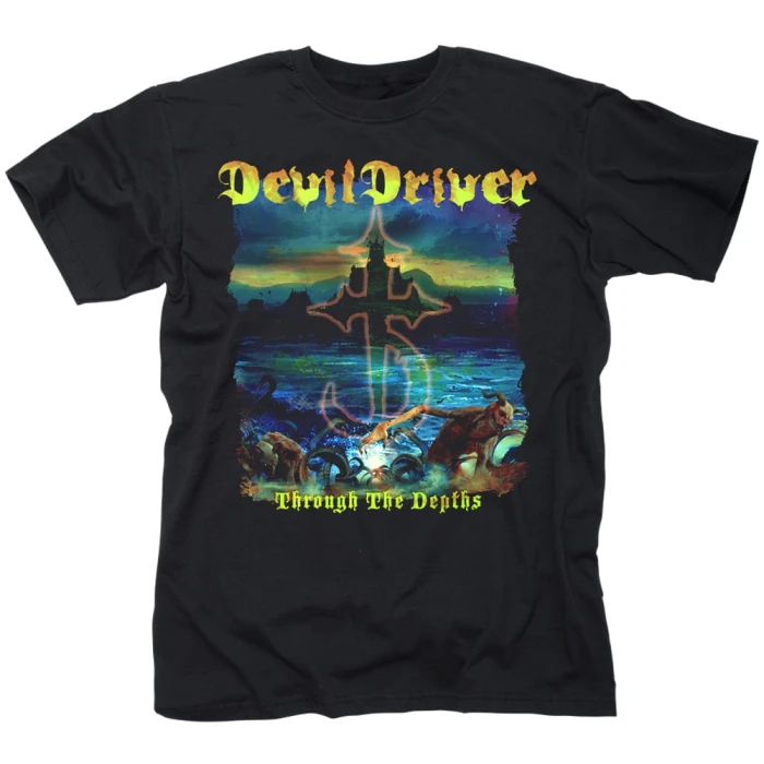 Devildriver Strike and Kill Band T-Shirt Baumwolle Grafik-T-Shirt Herren Damen Sommer Streetwear – Detail 4