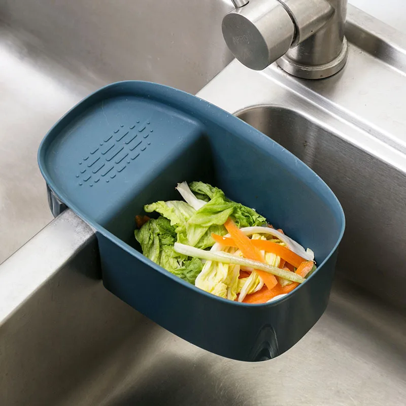 

Saddle type kitchen sink drain basket garbage basket sink vegetable drain rack storage rack