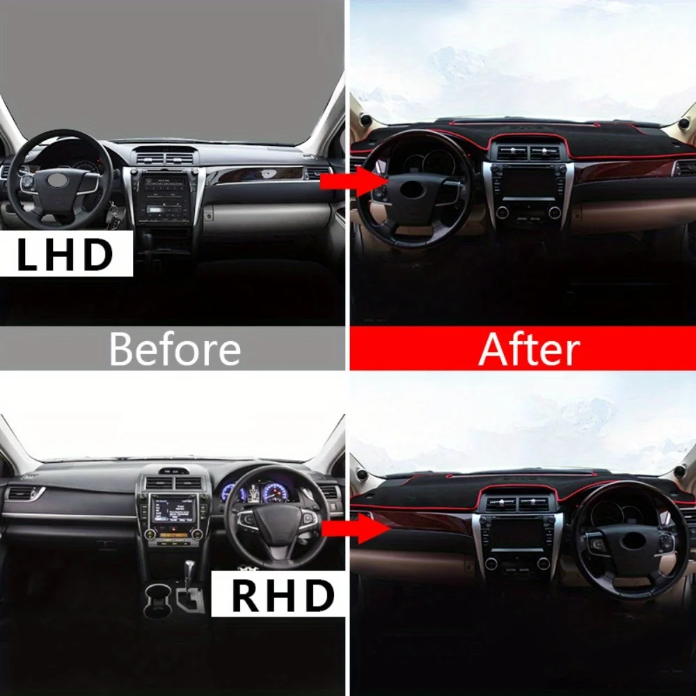 For Toyota For Camry 50 XV50 2012 2013 2014 2015 2016 2017 Car Dashboard Cover Mat Sun Shade Cover view 3