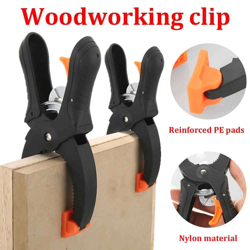 5PCS 6inch Plastic Nylon Adjustable Woodworking Clamps Wood Working Tools Spring Clip Carpentry Clamps Fastening Tools