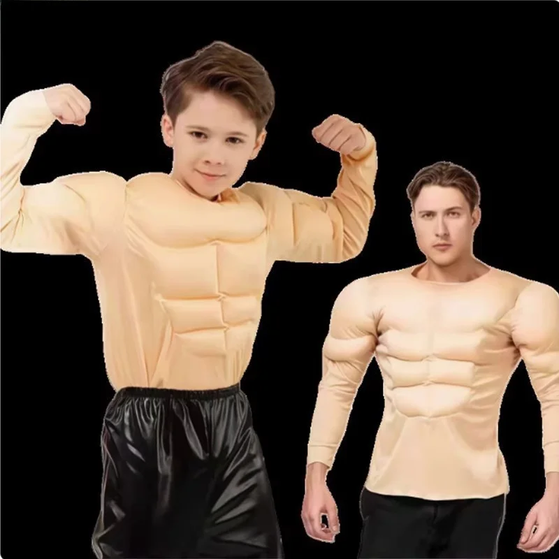 الكبار العضلات تي شيرت لoween دور اللعب وهمية Abs تي شيرت الاسمية أداء زي الرجال Faion ألياف البوليستر المرحلة Perfo...