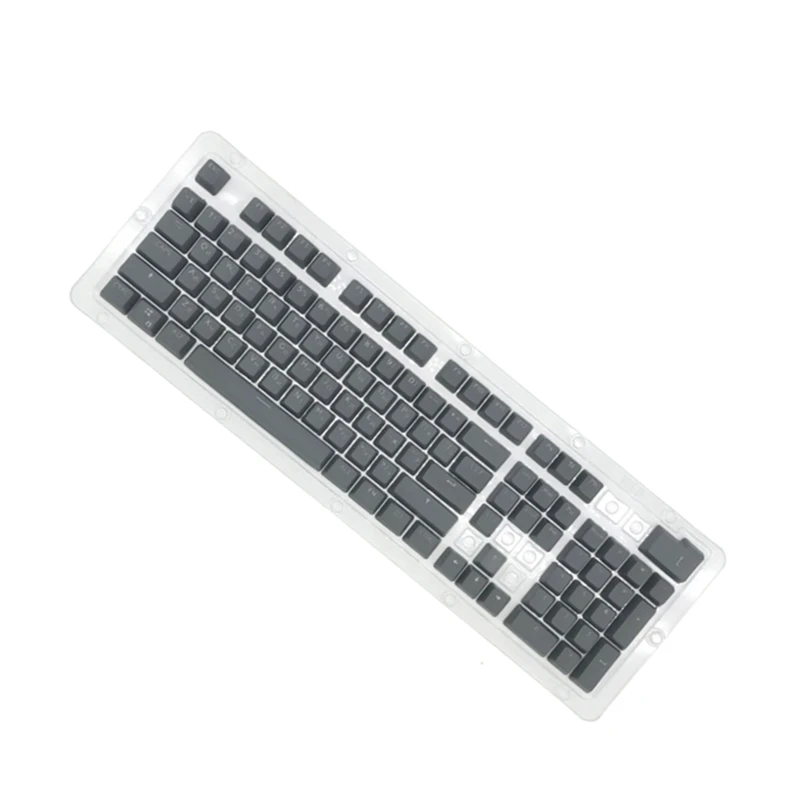 104 Tombol Retro Bulat Tombol Double Shot DIY Rusia Bahasa Inggris Lampu Latar PBT Mesin Tik Tombol untuk Backlit Berkelas Pemain