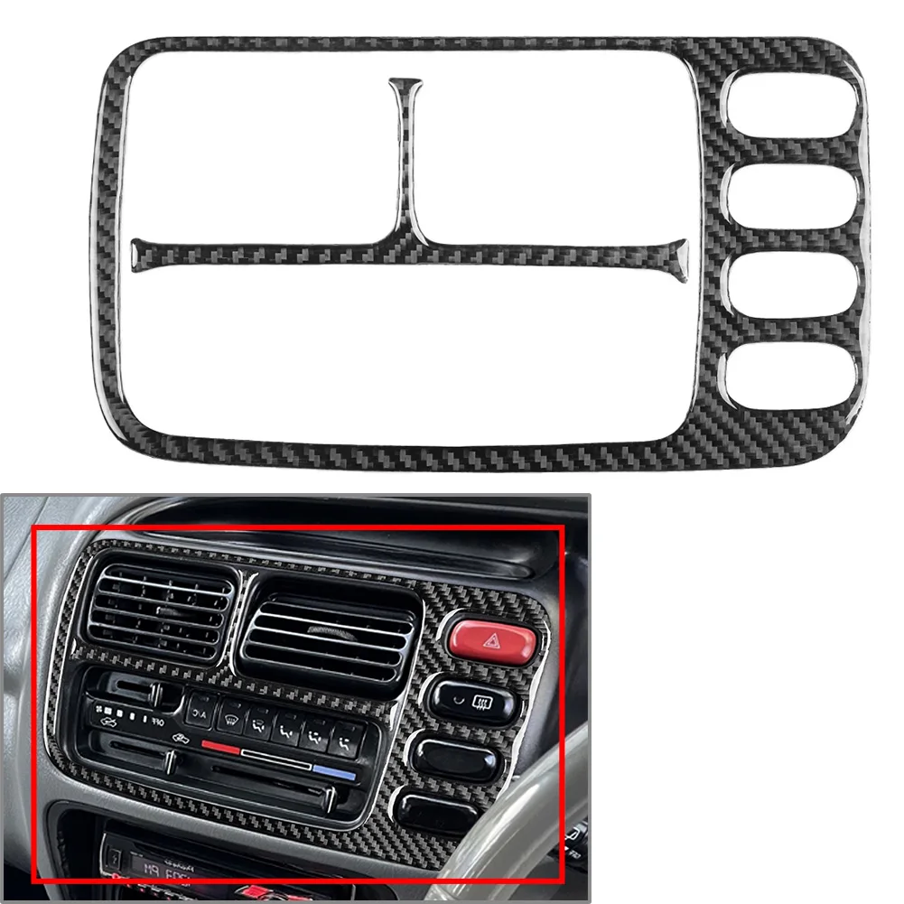 Central Air Vent Cover Outlet Panel Sticker Trim RHD 2Pcs For Chevrolet Tracker 1999-2004 Carbon Fiber Black