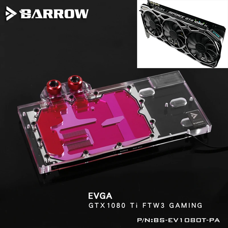 

BARROW Full Cover Graphics Card Block use for EVGA GTX1080Ti FTW3 GAMING Water Cooling GPU Radiator Block LRC RGB Light