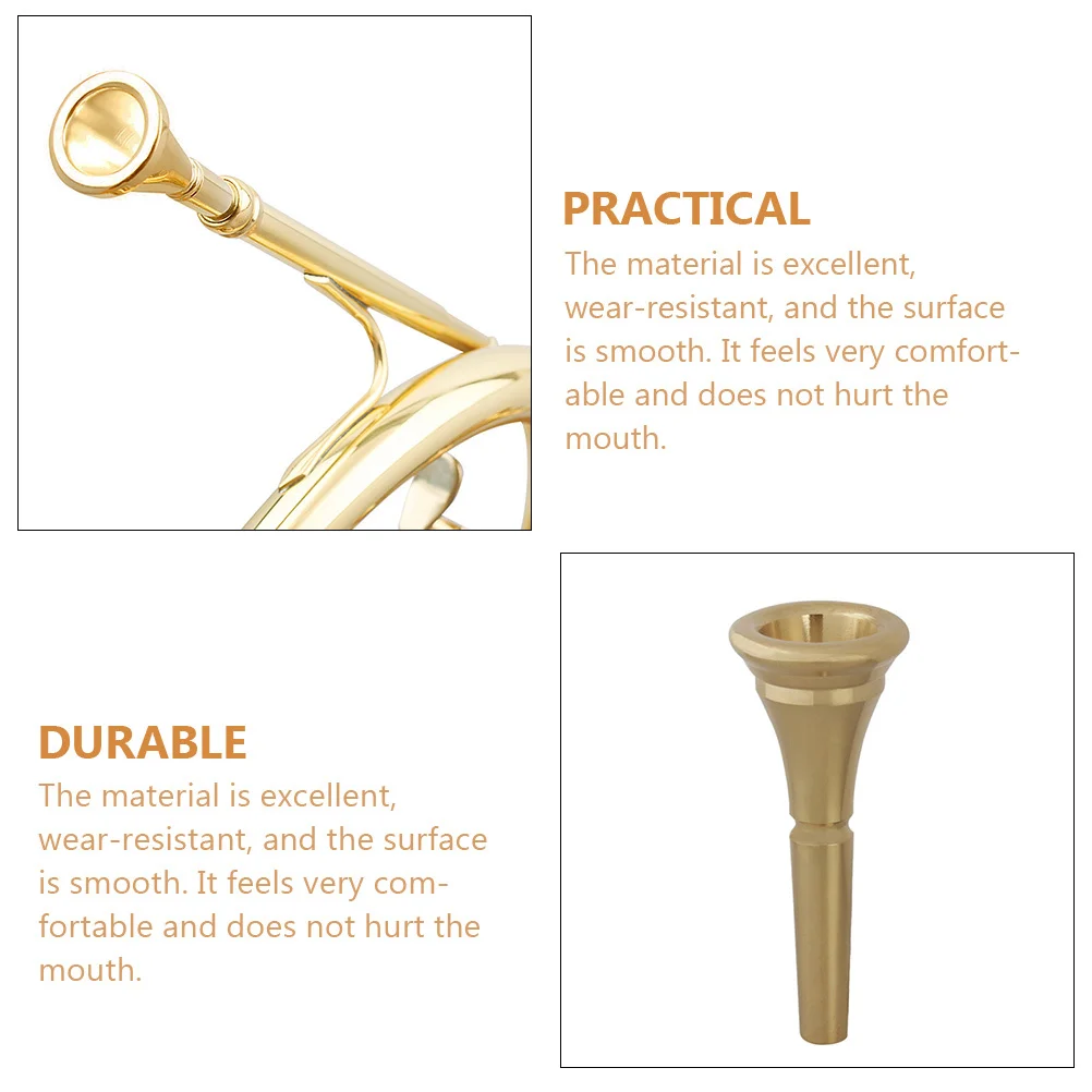 

Pure Copper French Horn Mouthpiece Durable Wear-Resistant Lightweight Portable For Beginners Practice Instrument Accessory