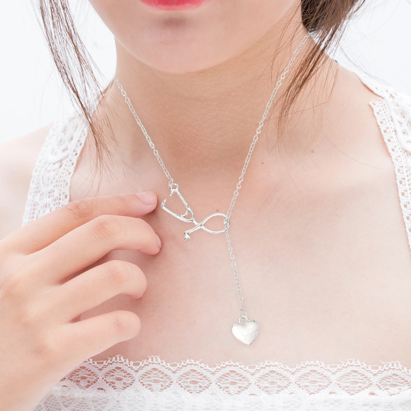 

Tag Love Stethoscope Necklace Charm for Women European and Jewelry Nurse