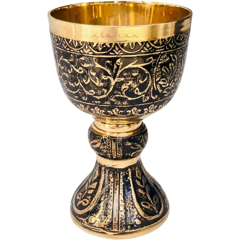 

Суцільный латунный бокал для красного вина в средневековом стиле — винтажный королевский бокал для подарков и торжеств на тему эпохи Возрождения