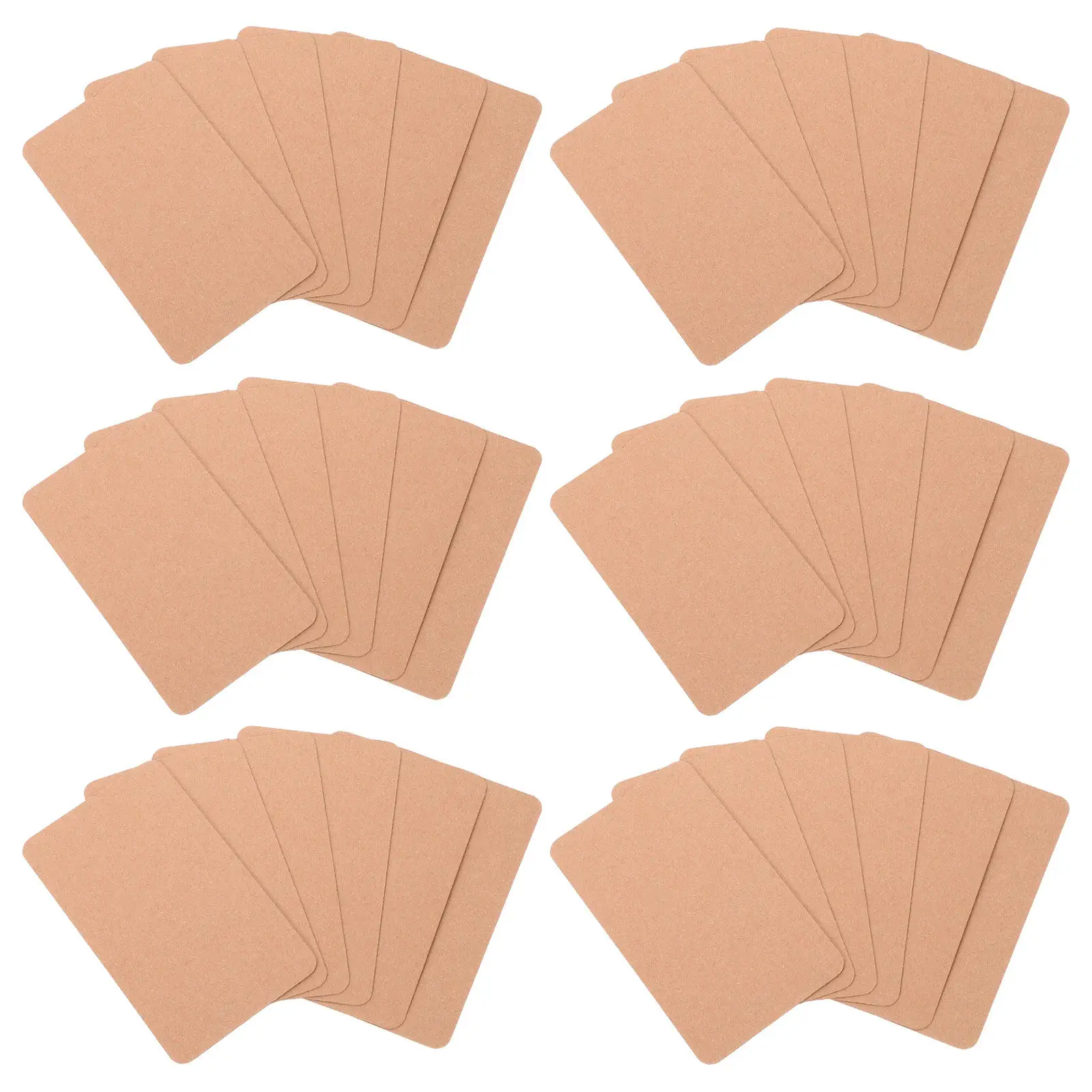 200Pcs Blank Kraft Paper Revision Cards Vintage Texture Mini Study Flash Cards for Vocabulary Practice Language Learning DIY