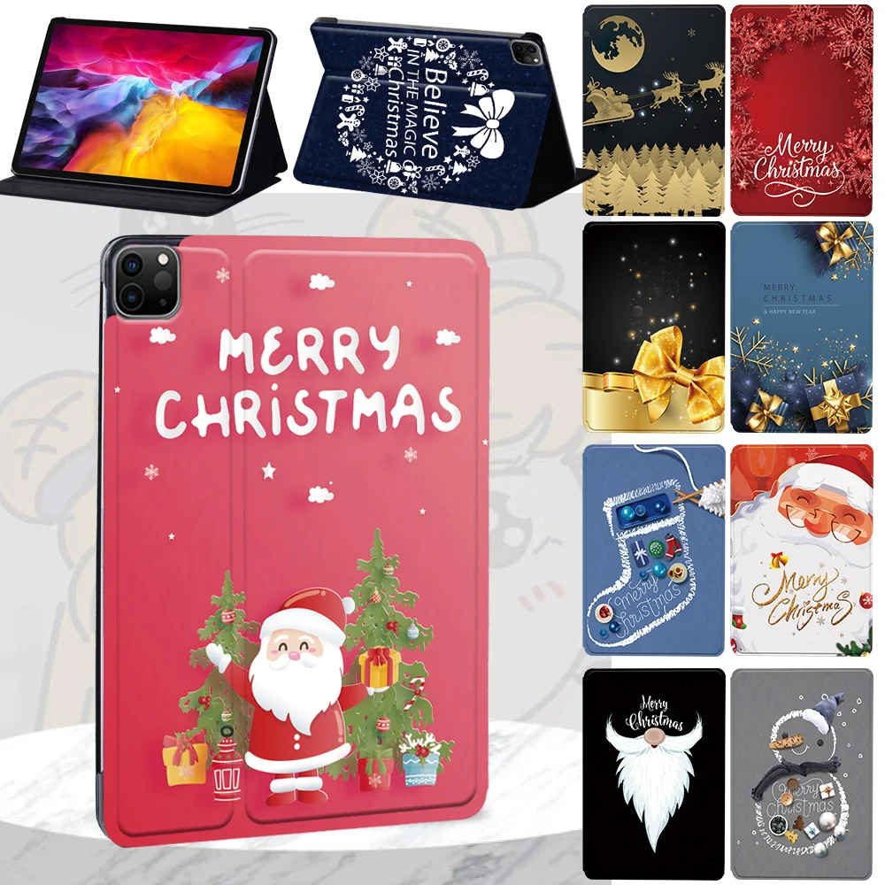 

For Apple IPad Air 4 10.9 Case/Pro 11 2021 2020 2018 Cover/Air 3 Pro 10.5/Pro 9.7 Air 1 2 Christmas Pattern Leather Tablet Case