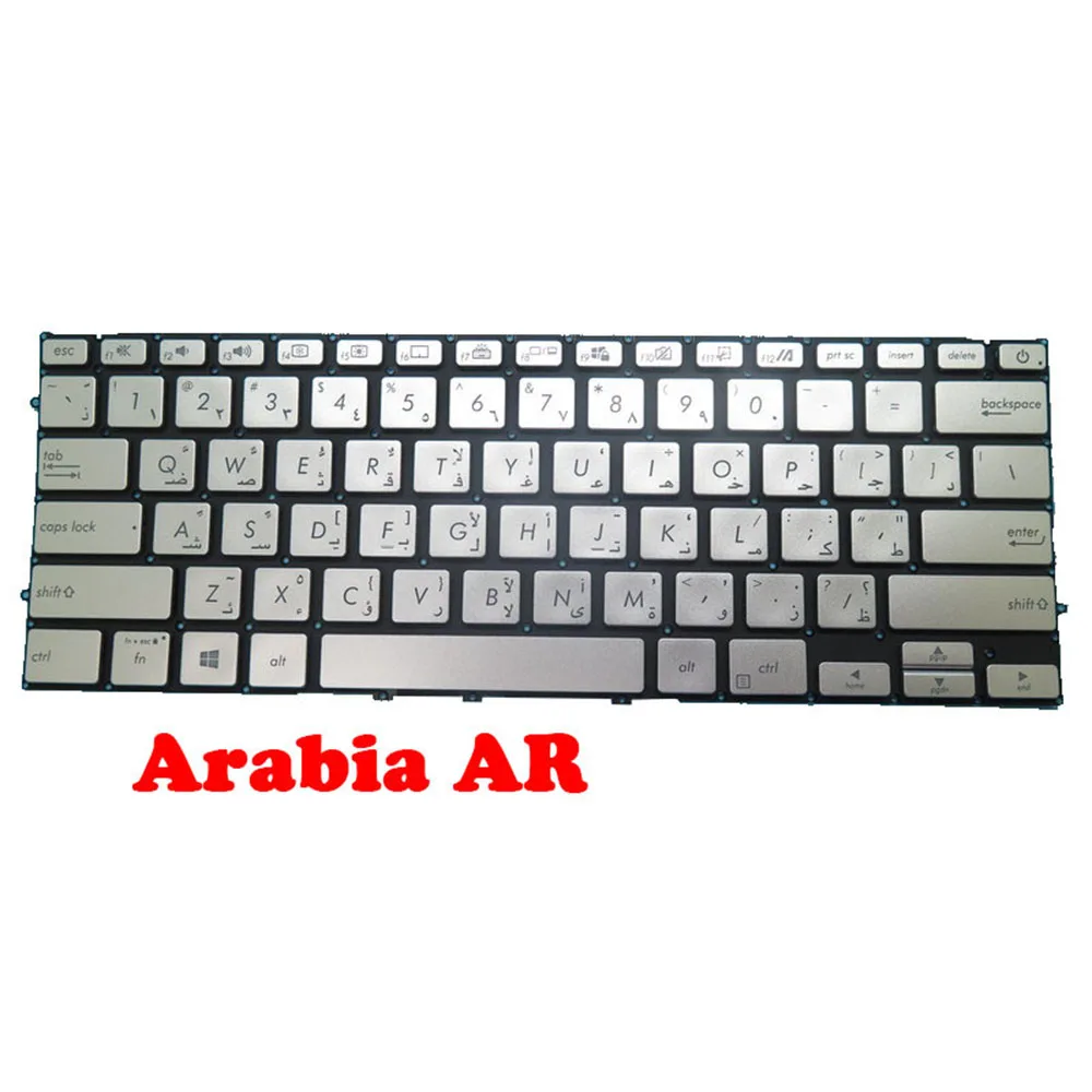 Laptop Keyboard For ASUS ZenBook 14 UX431 UX431FL UX431FLC UX431FA Silver NO Backlit Film(AR\RU) With Backlit(BR\HU\NE\SP\UK\US)