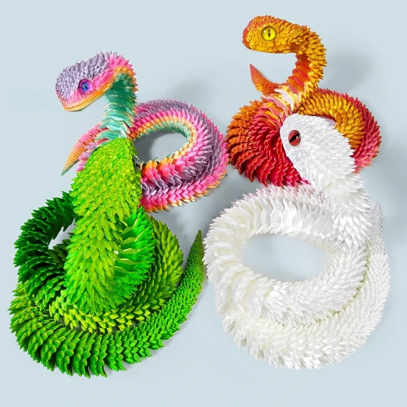 New 3D Printed Snake Movable Joint Simulation Snake Dolls Creatives Home Office Desktop Decoration 2025 New Year Gift Craft Gift