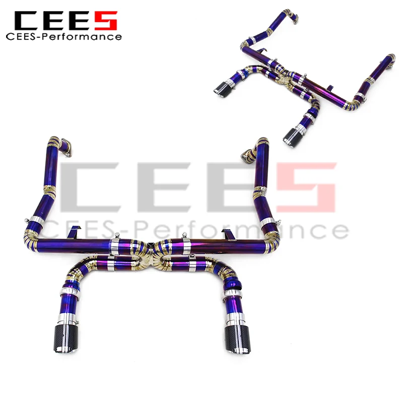 CEES Axle Catback Exhaust for Porsche 718 Cayman Boxster 2.0T/2.5T 2016-2022 Upgrades GT4 Purple Sport Exhaust System Auto Parts