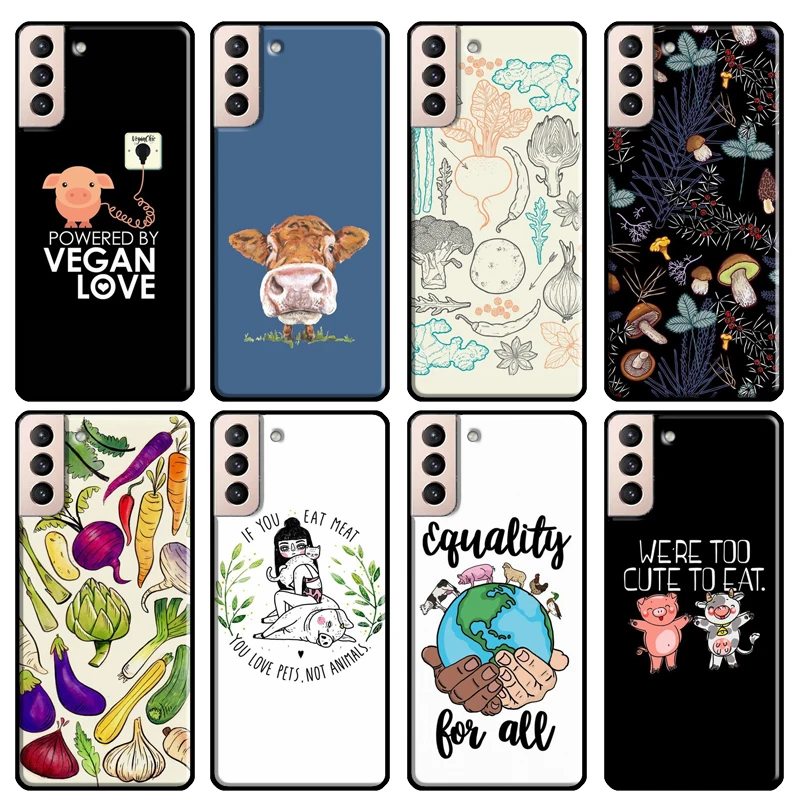 Vegan Vegetarians Animal Love Quotes Soft Case For Samsung Galaxy S21 Ultra Note 20 Note 10 S8 S9 S10 Plus S20 FE Phone Cover