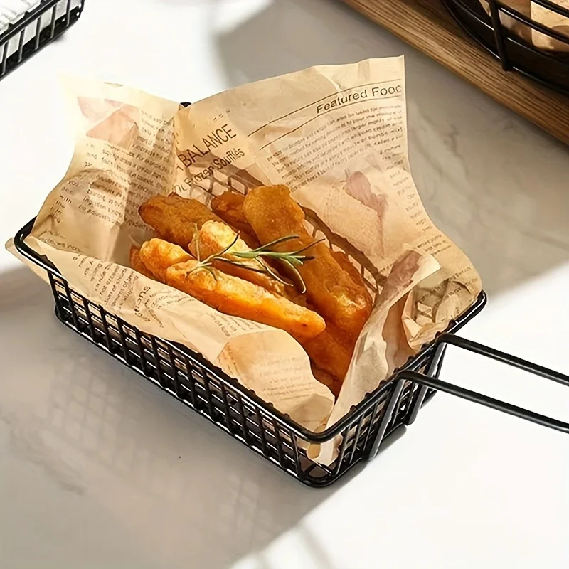 سلة للوجبات الخفيفة من الفولاذ المقاوم للصدأ، حامل قلي فرنسي سلكي على الطراز الأمريكي الإبداعي، صينية تقديم طعام متينة بجودة المطاعم