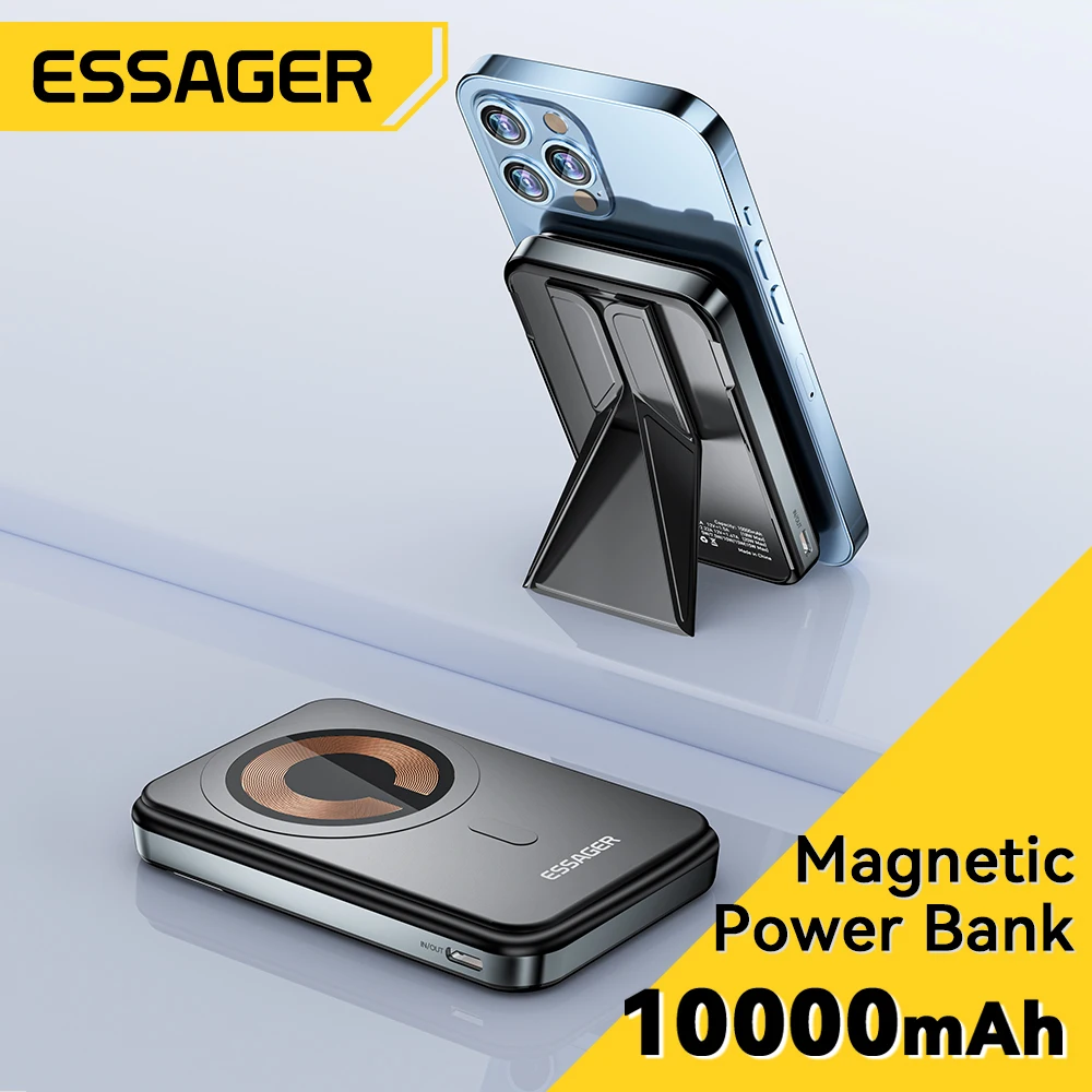 

ESSAGER PD 20W 10000mAh Power Bank Magnetic Wireless Chargers For iPhone 13 12 11 Pro Max Portable External Battery PoverBank