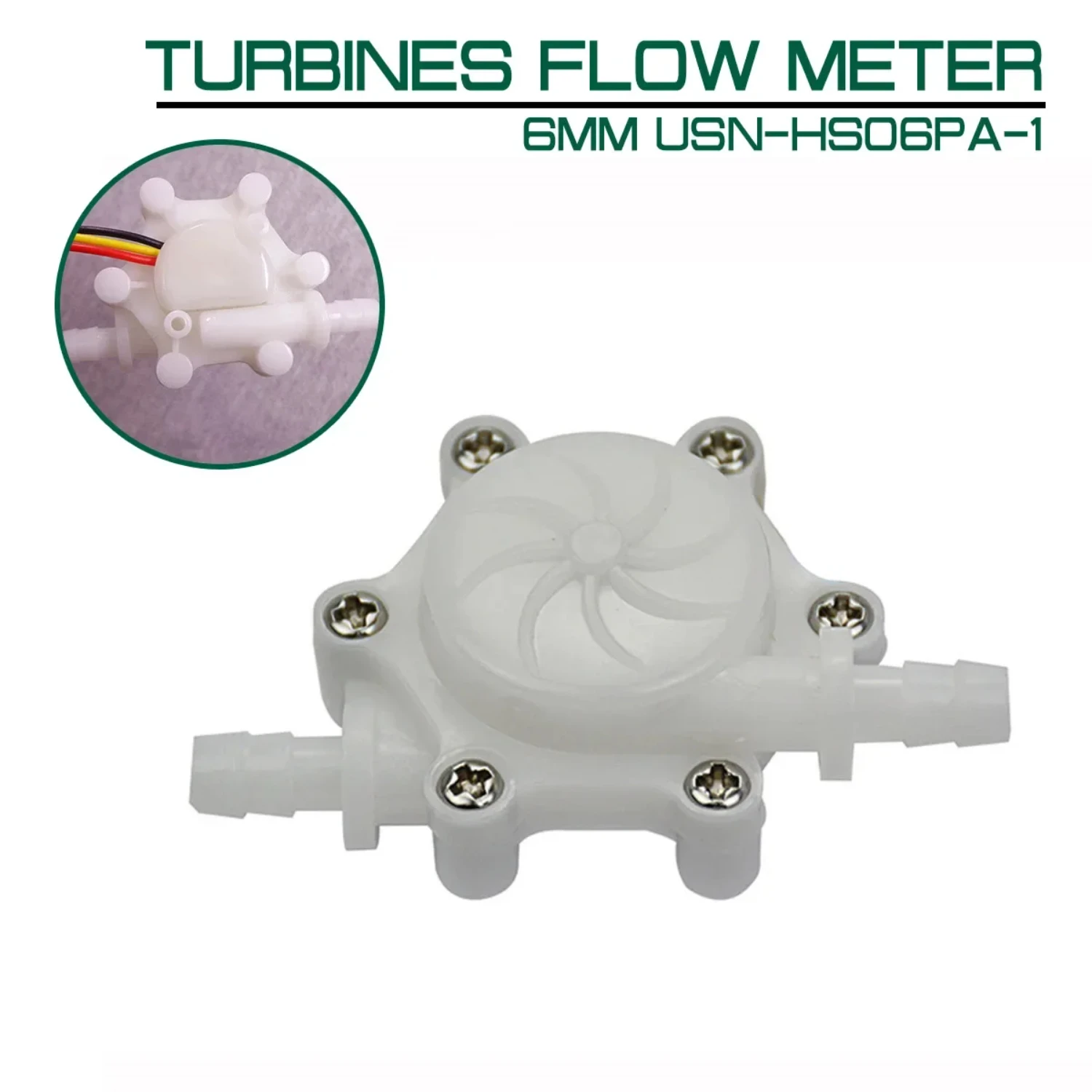 6MM Turbines Flow Meter USN-HS06PA-1 Hose Barb End Hall Water Flow Sensor 0.15-1.5L/min  Drinking Machine Water