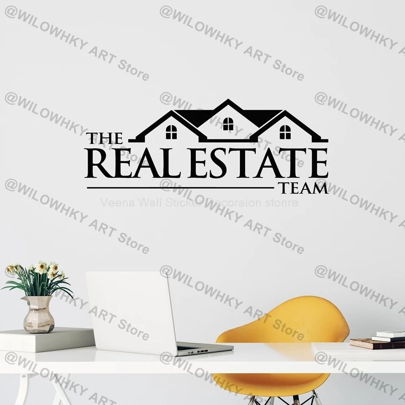 Real Estate Vinyl Wall Decal Office Home Decor Decal Team Agency Broker Agency Construction Sticker Mural Gift C7