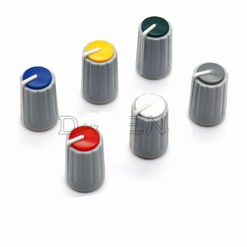 10PCS 10.5×18MM PlasticKnob Cap Potentiometer Sound card volume Mixer knob cap Knob D-Shaped 270℃ Inner Hole 6mm
