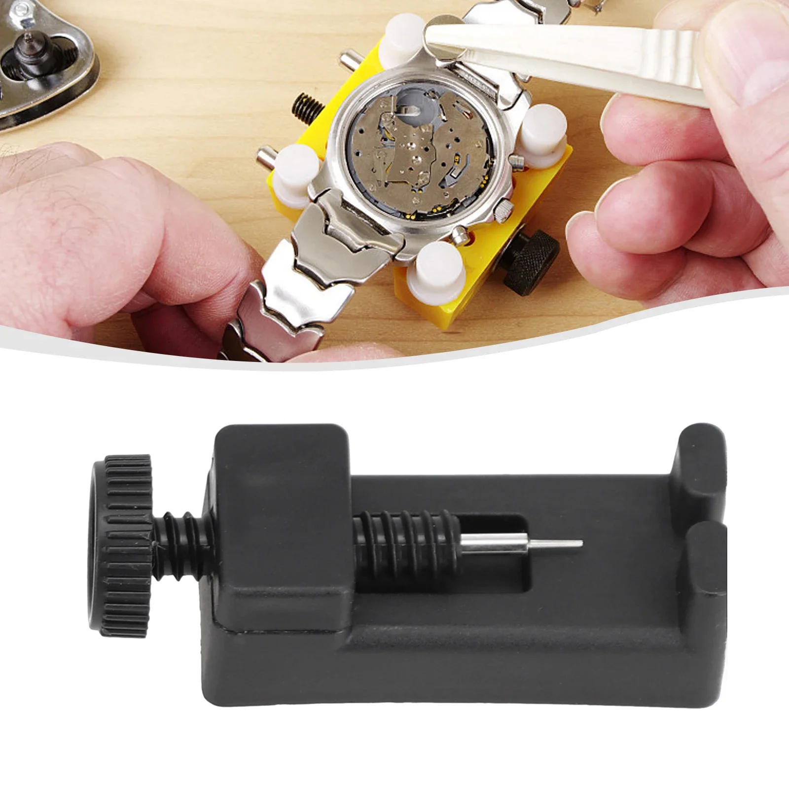 Watch Link Belt Remover Black/Silver Hand Tools Home Mini Watch Repair Adjustable Pin Remover Plastic+Metal Tools