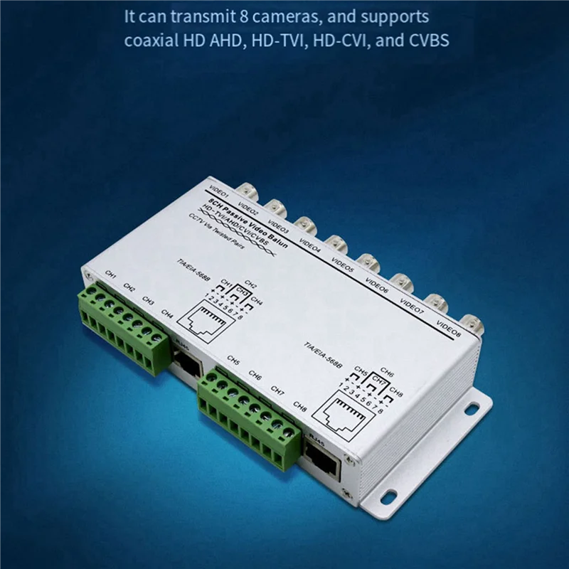 A45U 2X Passive Video Balun For TVI CVI AHD Cameras CCTV Via Twisted Pairs UTP Video Balun 8CH Transceiver BNC To UTP RJ45